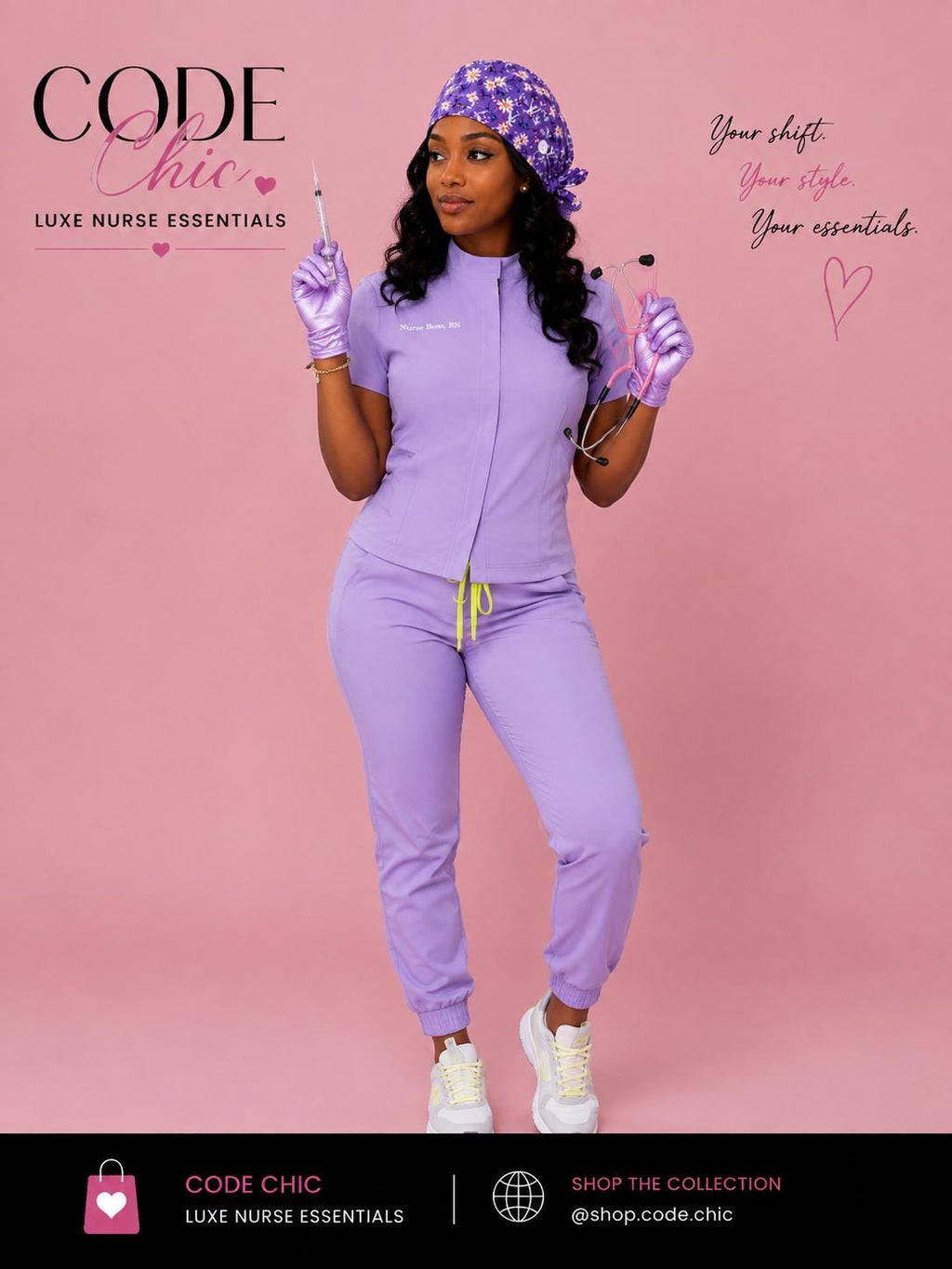 Lavender Bloom | Fall Collection | Satin lined | Adjustable Tie Back Scrub Cap | Gift for Nurses