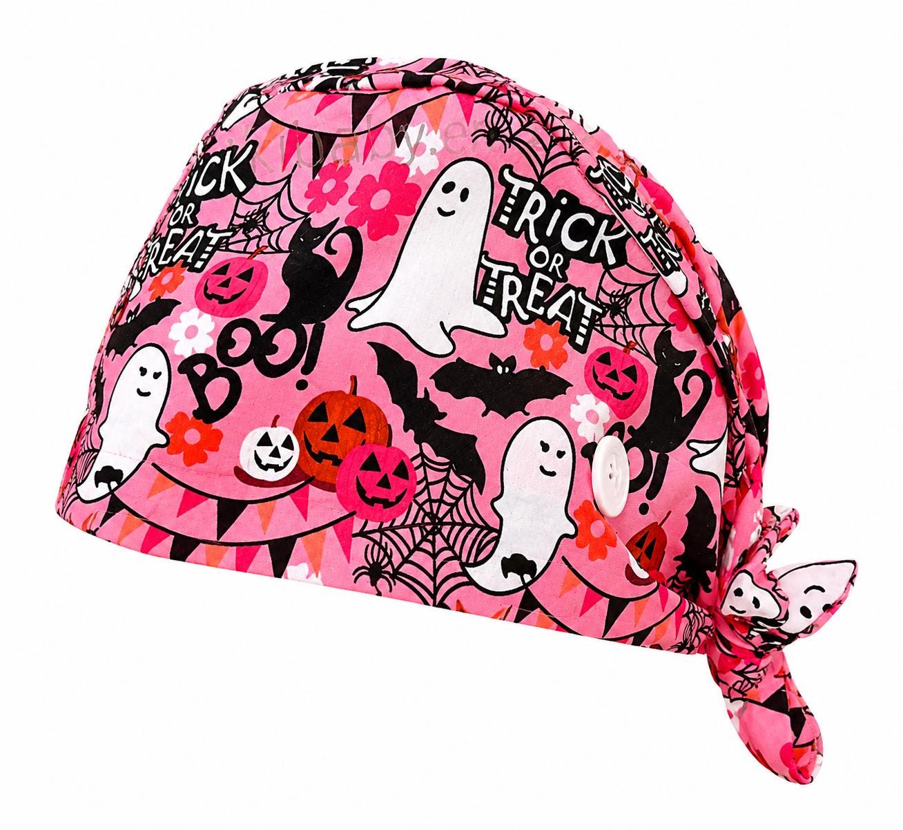 Boo Belle | Fall Collection | Satin lined | Adjustable Tie Back Scrub Cap | Gift for Nurses