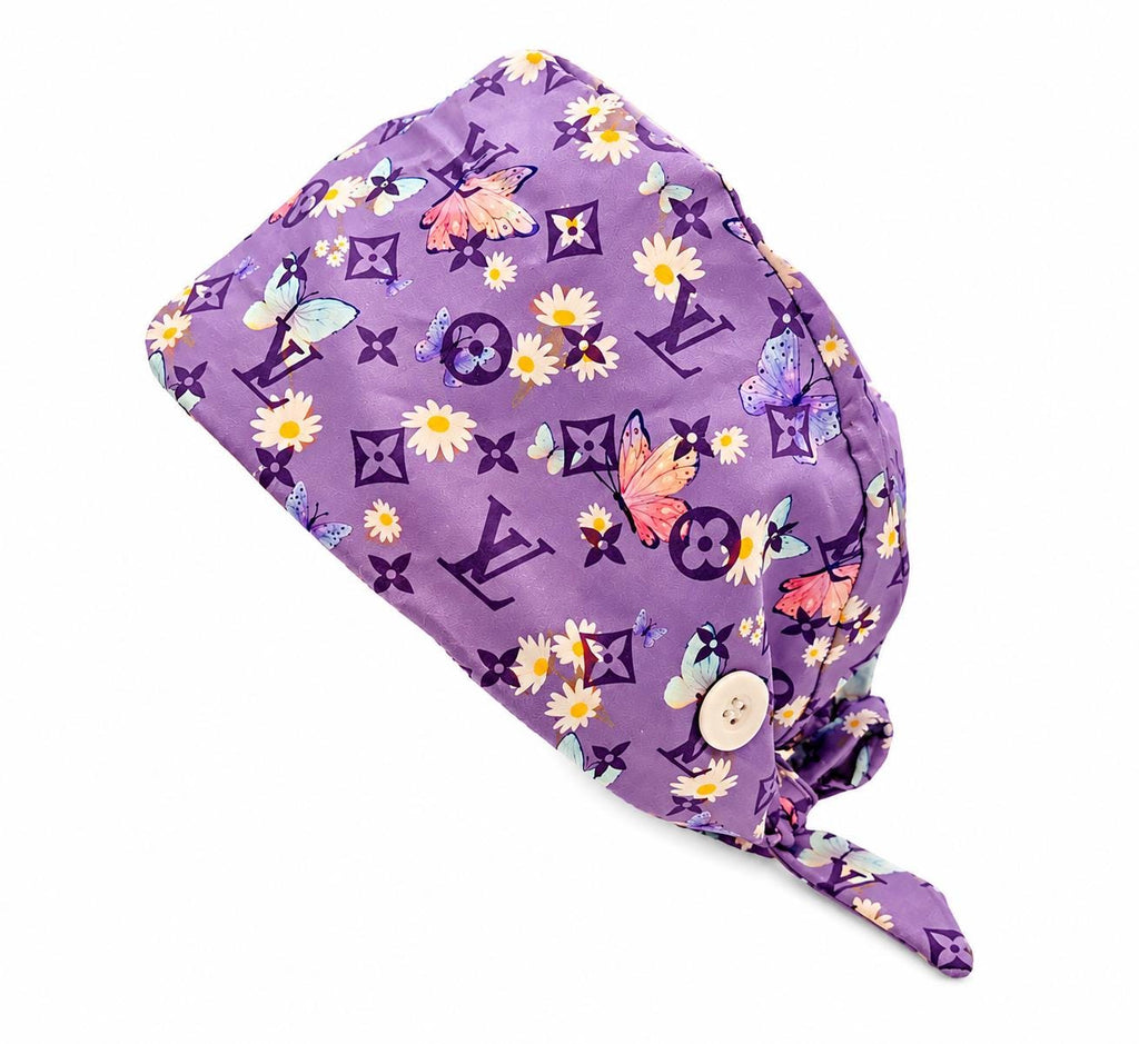 Lavender Bloom | Fall Collection | Satin lined | Adjustable Tie Back Scrub Cap | Gift for Nurses